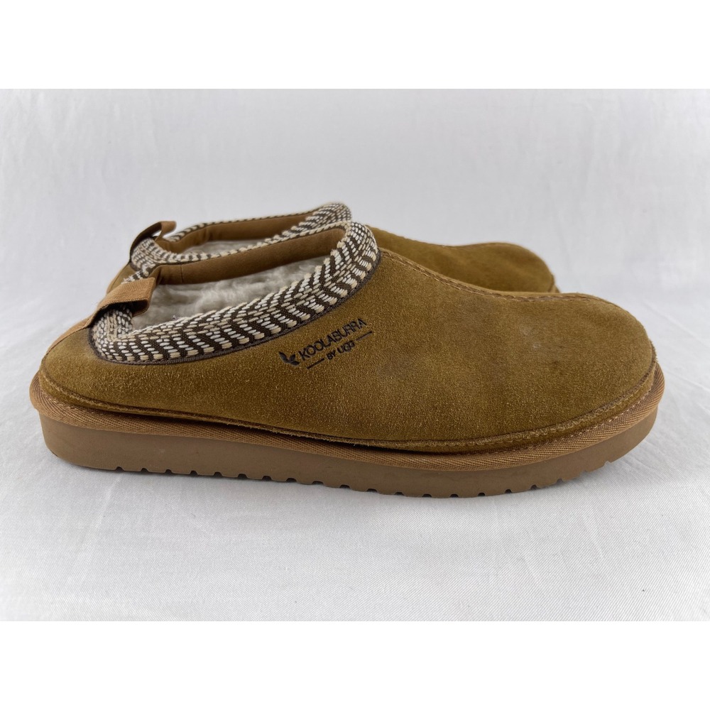 Koolaburra by UGG Burree Women 9 Chestnut Suede Faux Fur Slipper Mules Brown - Picture 5 of 9